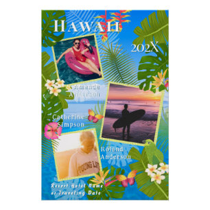 Poster Tropical Paradise Voyage Mémoire Photo Mer