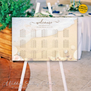 Poster Tropical Starfish Beach Wedating Seating Chart