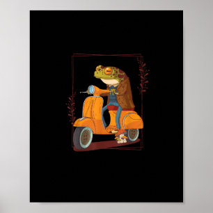 Poster Trottinette Grenouille Champignon Goblincore Acadé
