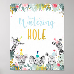Poster Trou d'arrosage Pink Gold Party Symbole d'annivers