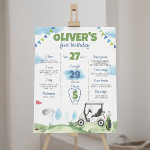 Poster Trou En Un Thème De Golf 1Er Anniversaire Jalon