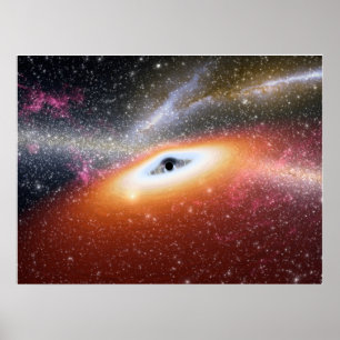 Poster Trou noir au centre d'une galaxie