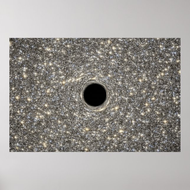 Poster Trou Noir Supermassif Au Milieu D'Une Galaxie. (Devant)