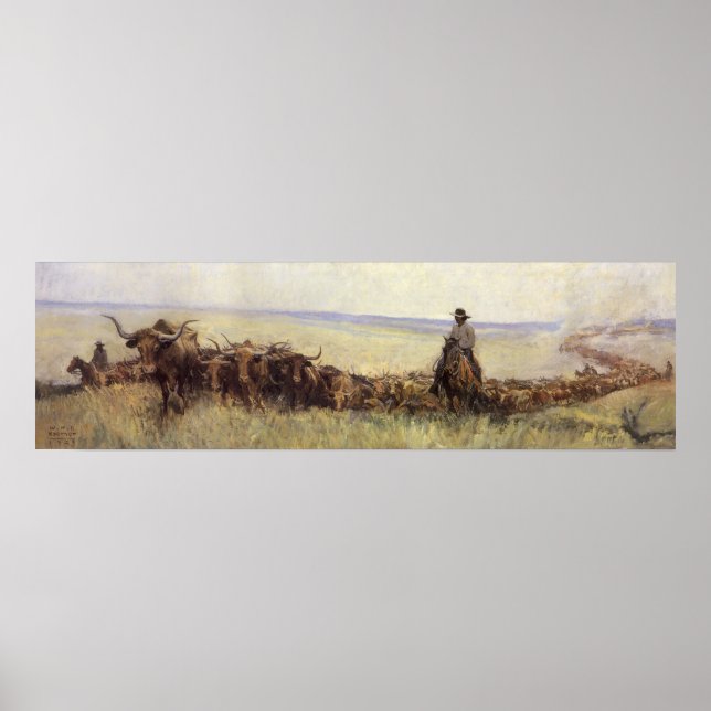 Poster Troupeau de sentiers au Wyoming par WHD Koerner (Devant)