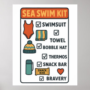 Poster Trousse de natation en mer – Création de liste de