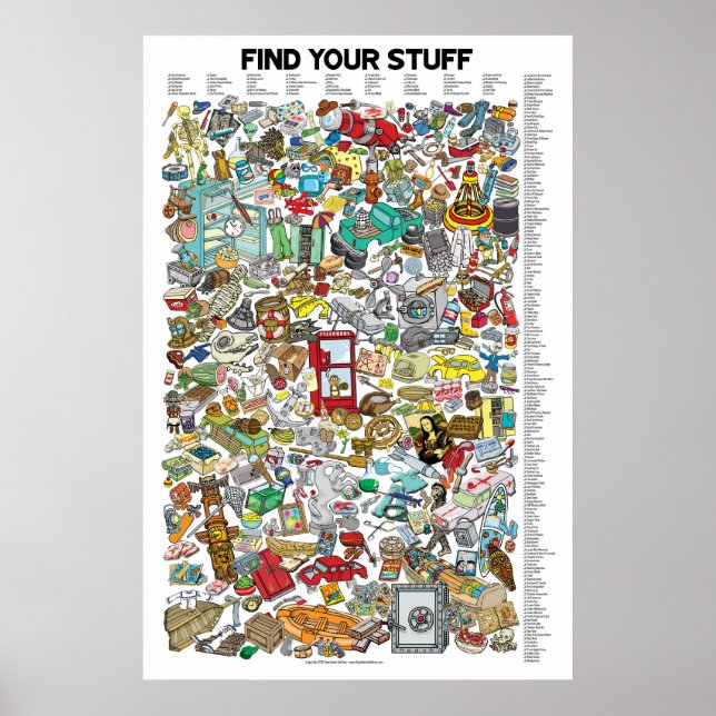 Poster TROUVE TES CHOSES. Cherchez plus de 200 articles! (Devant)