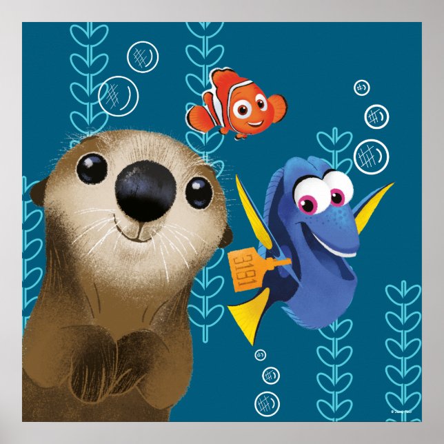 Poster Trouver Dory | Nemo, Dory & Otter (Devant)