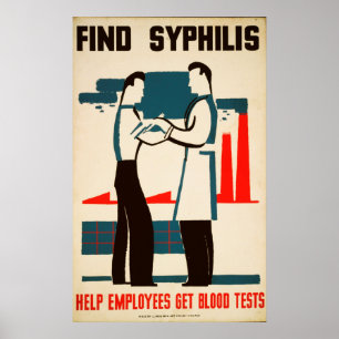 Poster Trouver l'affiche Vintage de la syphilis
