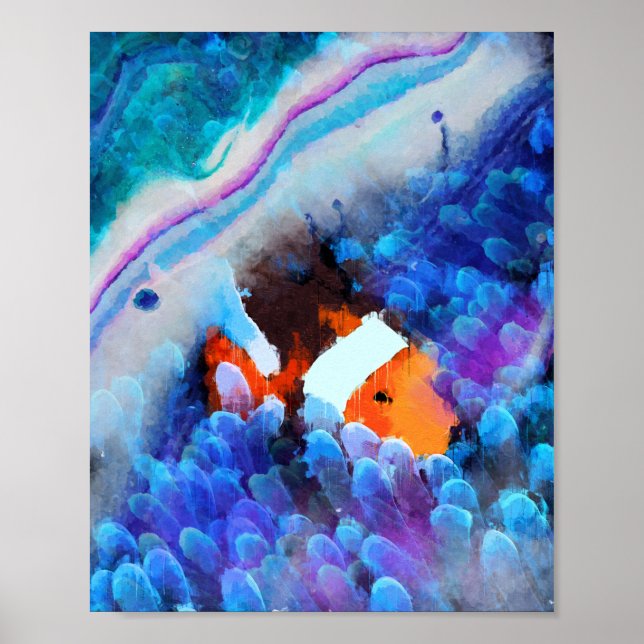 Poster Trouver Nemo - Art Abstrait sous-marin (Devant)