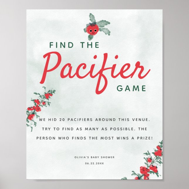 Poster Trouver Pacifique Baby shower Jeu Rustique Chic To (Devant)