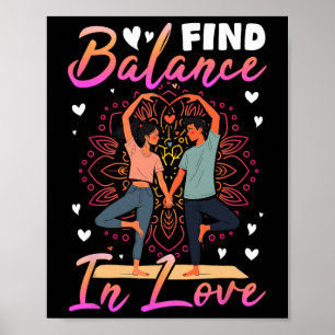 Poster Trouvez Lance en amour Yoga Saint-Valentin Méditat