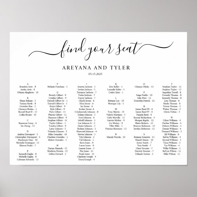 Poster Trouvez votre siège (Devant)