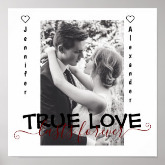 Poster True Love Lasts Forever mous Couple Heart Photo