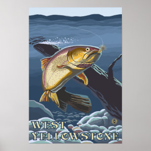 Poster Truite pêchant la section transversale -