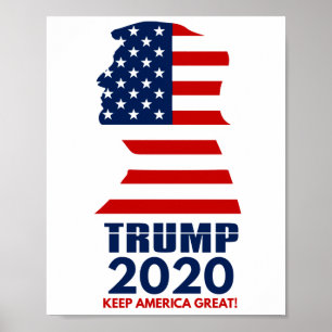 Poster Trump 2020 Garder l'Amérique grande