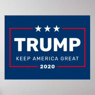 Poster Trump 2020 Keep America Great - moderne blue red
