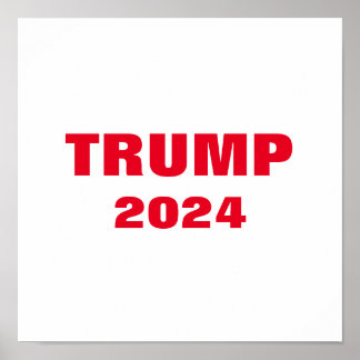 Poster Trump 2024 Colorful Red White Bold Cool tendance