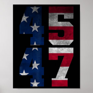 Poster Trump 2024 - Drapeau du président américain