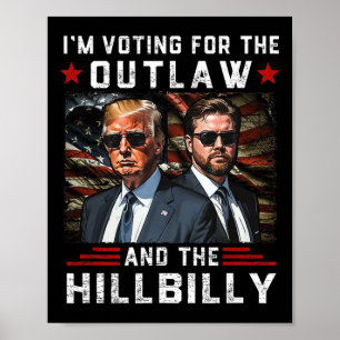 Poster Trump 2024 Drapeau hors-la-loi Hillbilly J.d.vance
