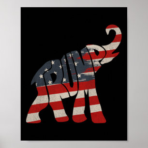 Poster Trump 2024 Eléphant républicain Trump partisan