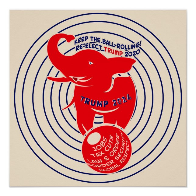 Poster Trump 2024 : Garder le ballon en marche (Devant)