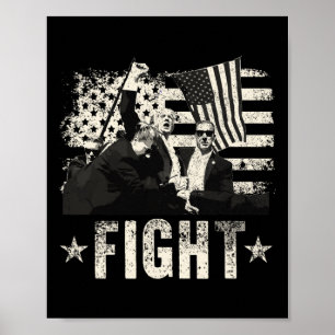 Poster Trump 2024 Lutte Contre Donald Trump Fist Pum