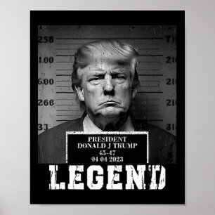 Poster Trump 2024 Mugshot Président Légende