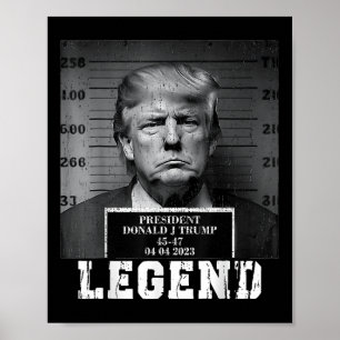 Poster Trump 2024 Mugshot Président Légende