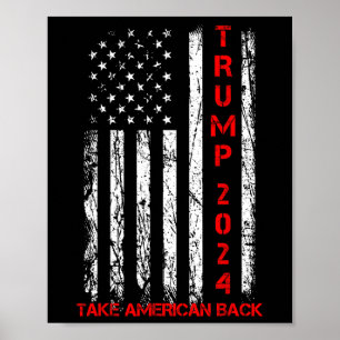 Poster Trump 2024 Reprendre l'Amérique Élection Patriotiq