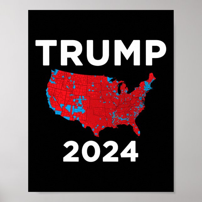 Poster Trump 2024 Résultats exacts des élections Carte du (Devant)