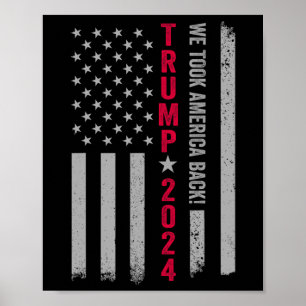 Poster Trump 2024 Victoire du drapeau J.d.vance Président