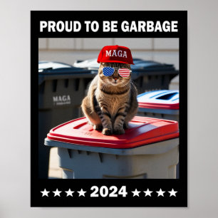 Poster Trump 2025 Fière d'être l'équipage de poubelle  de
