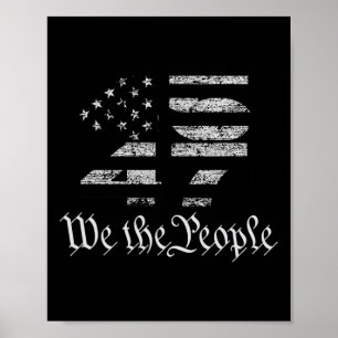 Poster Trump 45-47 Drapeau américain 2024 Élection présid
