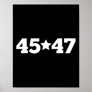 Poster Trump 45 47 Je vote pour Trump Dieu bénisse l'Amér