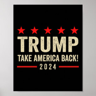 Poster Trump 45 47 (sur le dos) Reprendre l'Amérique Usa 