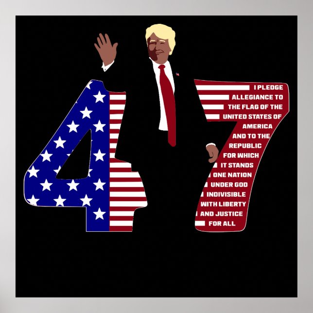 Poster Trump 47 Promesse d'allégeance USA (Devant)