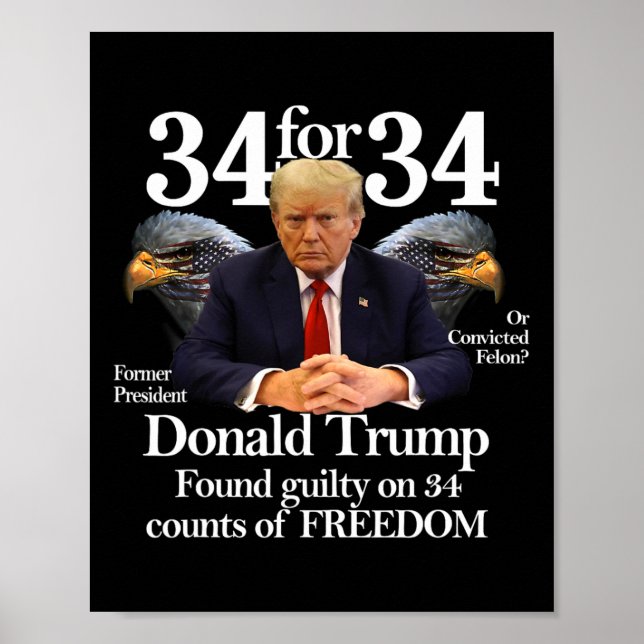 Poster Trump A Trouvé Coupable Sur &# ; Nombre De Liberté (Devant)