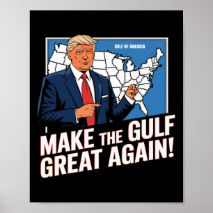 Poster Trump Amérique du Golfe du Mexique Président Trump