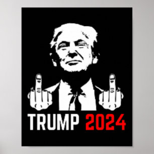 Poster Trump arrête ce Doigts 2024 Amérique Flagfun