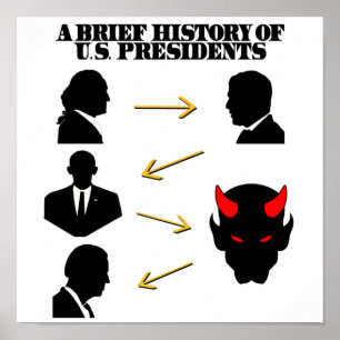Poster Trump As Devil : Une Brève Histoire Des Présidents