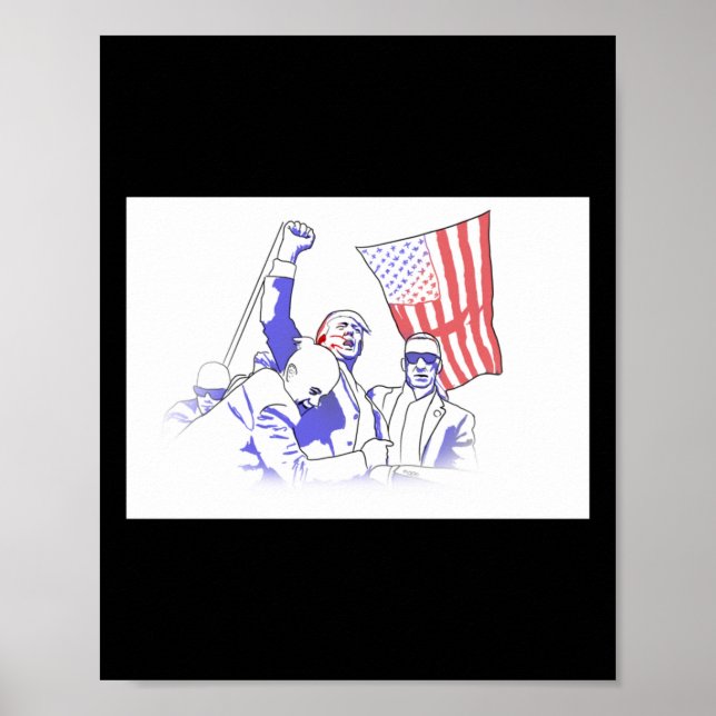 Poster Trump Attaqué En 2024 (Devant)
