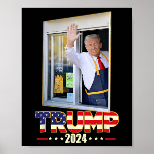 Poster Trump Avec Mc Donald Trump Un Travailleur Voter Po