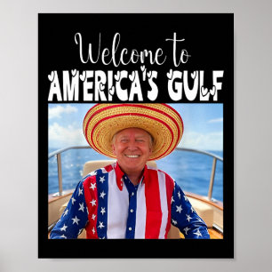 Poster Trump Bienvenue dans le Golfe drôle de l'Amérique 