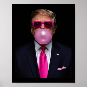 Poster Trump Bubble Gum Shirt 2024 Vote Président Funny C