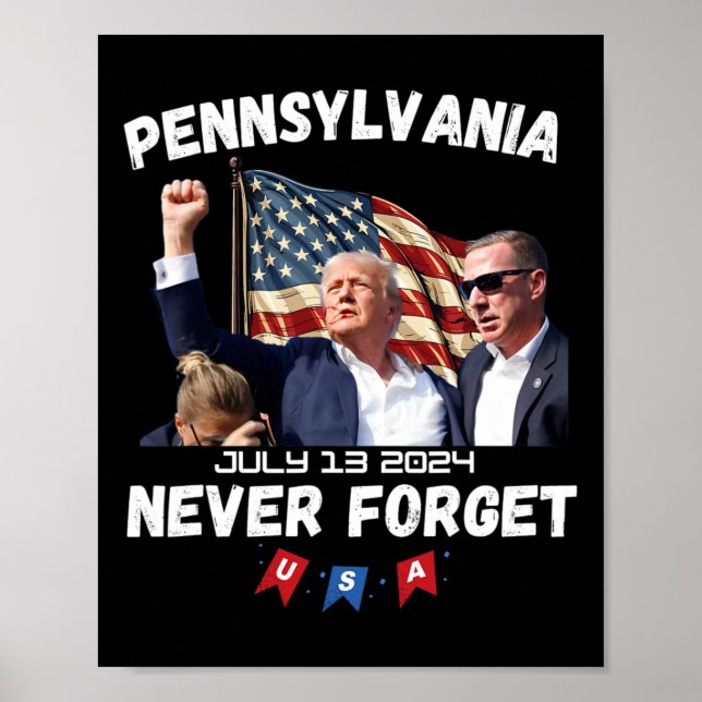 Poster Trump Butler Pennsylvanie n'oublie jamais (Devant)