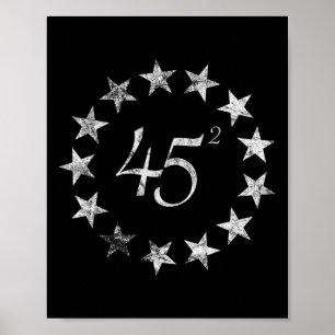 Poster Trump carré Betsy Ross Drapeau 2020 2024 Deuxième 