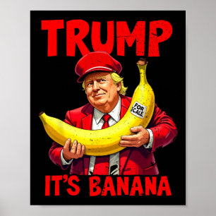 Poster Trump C'est de la banane (pour l'échelle) Mème amu
