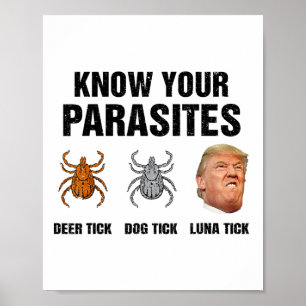 Poster Trump Connaissez Vos Parasites Tique de Cerf Tique
