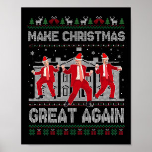 Poster Trump Danser Rendre Noël merveilleux Noël Noël Noë