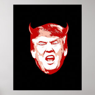 Poster Trump Diable Head - Anti-Trump -